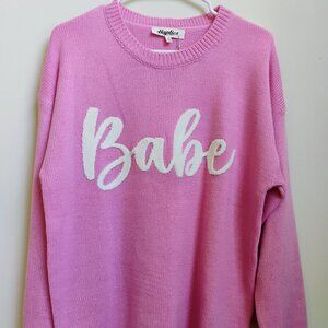Pink Babe sweater crew neck